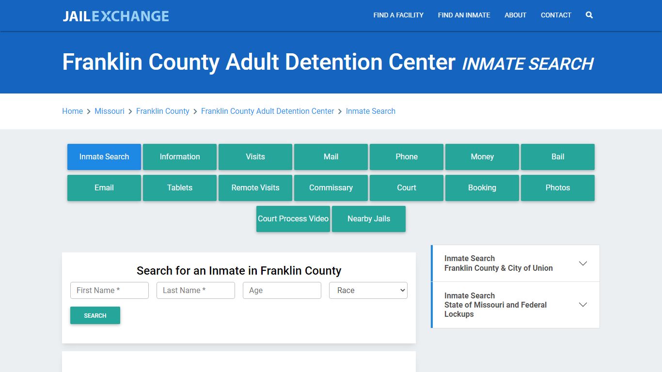 Franklin County Adult Detention Center Inmate Search