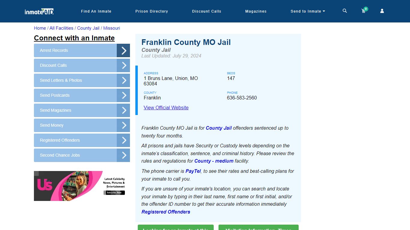 Franklin County MO Jail - Inmate Locator